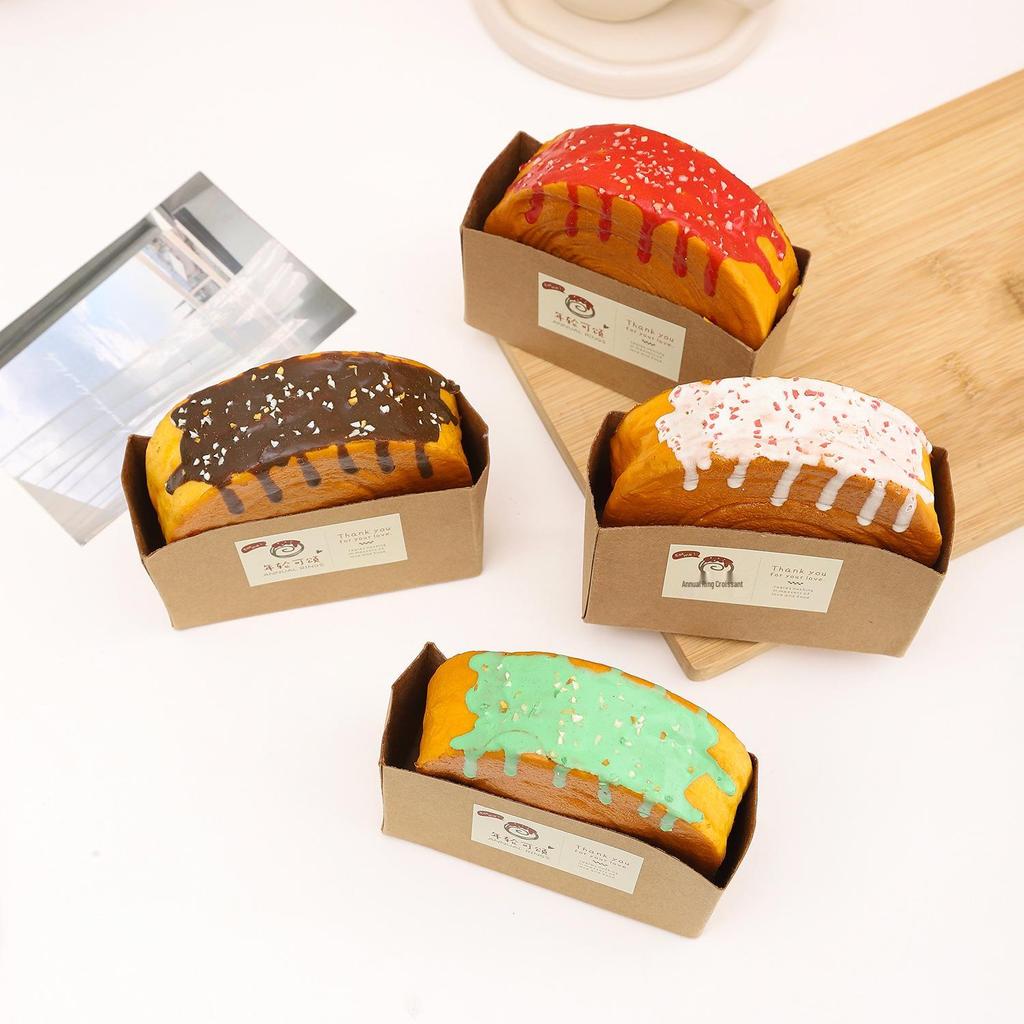 PU Jam Wood Ring Croissant Bread Model - Food Decoration Prop for Dessert Displays