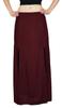 Bimba Women Long Rayon Maxi Skirt With Front Slits - Maroon