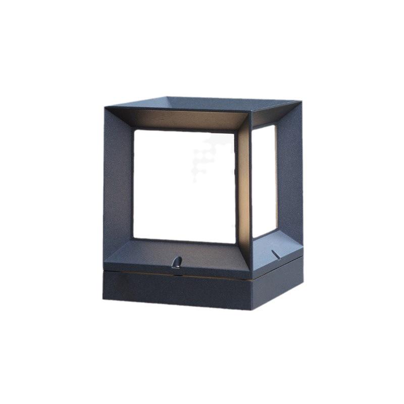 

Водонепроницаемый светодиодный современный квадратный фонарь на столб для наружного ландшафтного и декоративного использования 10x10CM Small Black ABS