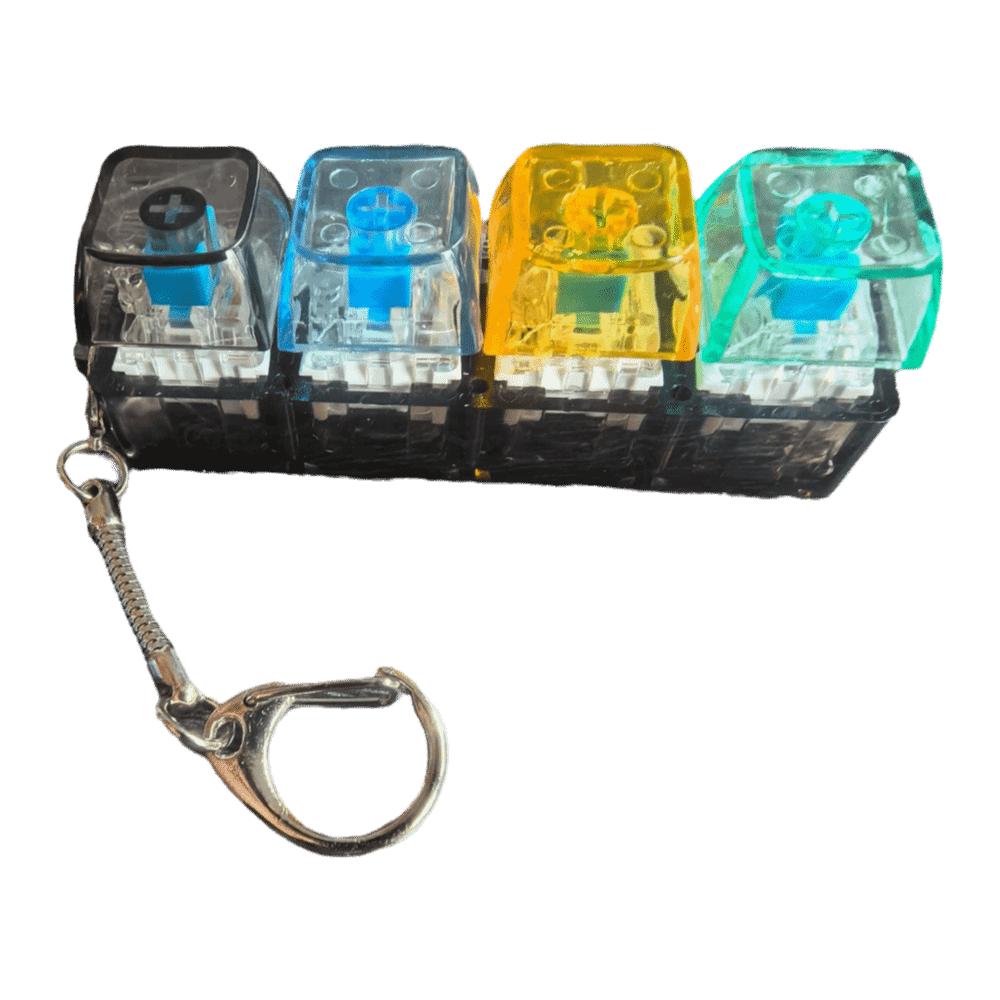 Portable Fidget Keychain 4 Keys Stress Relief Toy Pass Time Keyboard Fidget Toy Adult