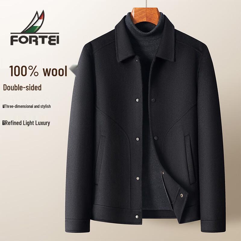 

Futting Men s 100% Wool Double-Sided Thickened Lapel Jacket XL