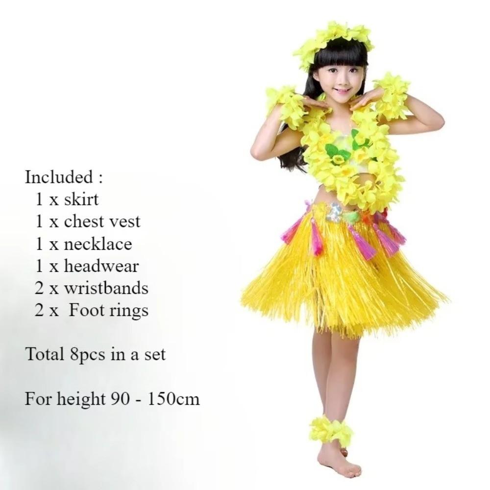 7/8Pcs Costume Hawaiian Costumes Wristbands Hula Dancer Costume  Hawaii Party Supplies