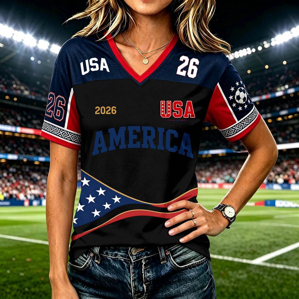 Women's Short Sleeve T-Shirt Casual Letter Print Tee Top for Everyday Wear