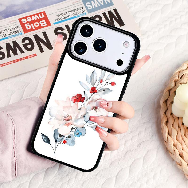 Watercolor flower Phone Case For IPhone 17 16e 15 14 13 12 11 Pro Max Air Mini Soft Protective Cover