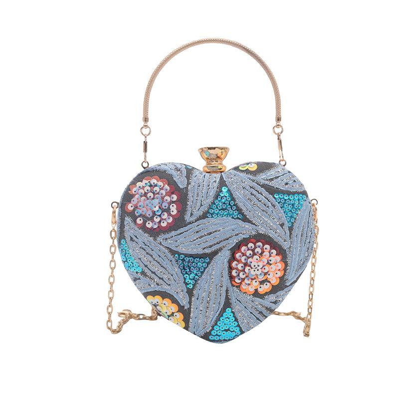 

Fashion niche handbag, dinner textured love bag, versatile bright color design messenger bag синій