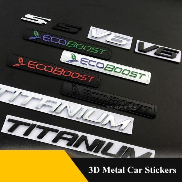 

3D Металлическая Титановая V6 S эмблема заднего багажника автомобиля, хромированный значок, наклейка, наклейки для Mondeo Taurus Ecosport Kuga Edge Explorer