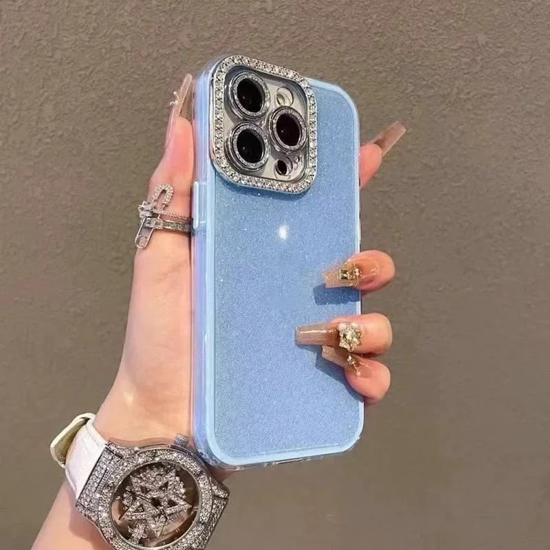 Luxus Glitzer Diamant Handyhülle Für iPhone 14 15 16 Plus 11 12 13 16 Pro Max Stoßfest Hart Rückseite Kameraschutz Hülle