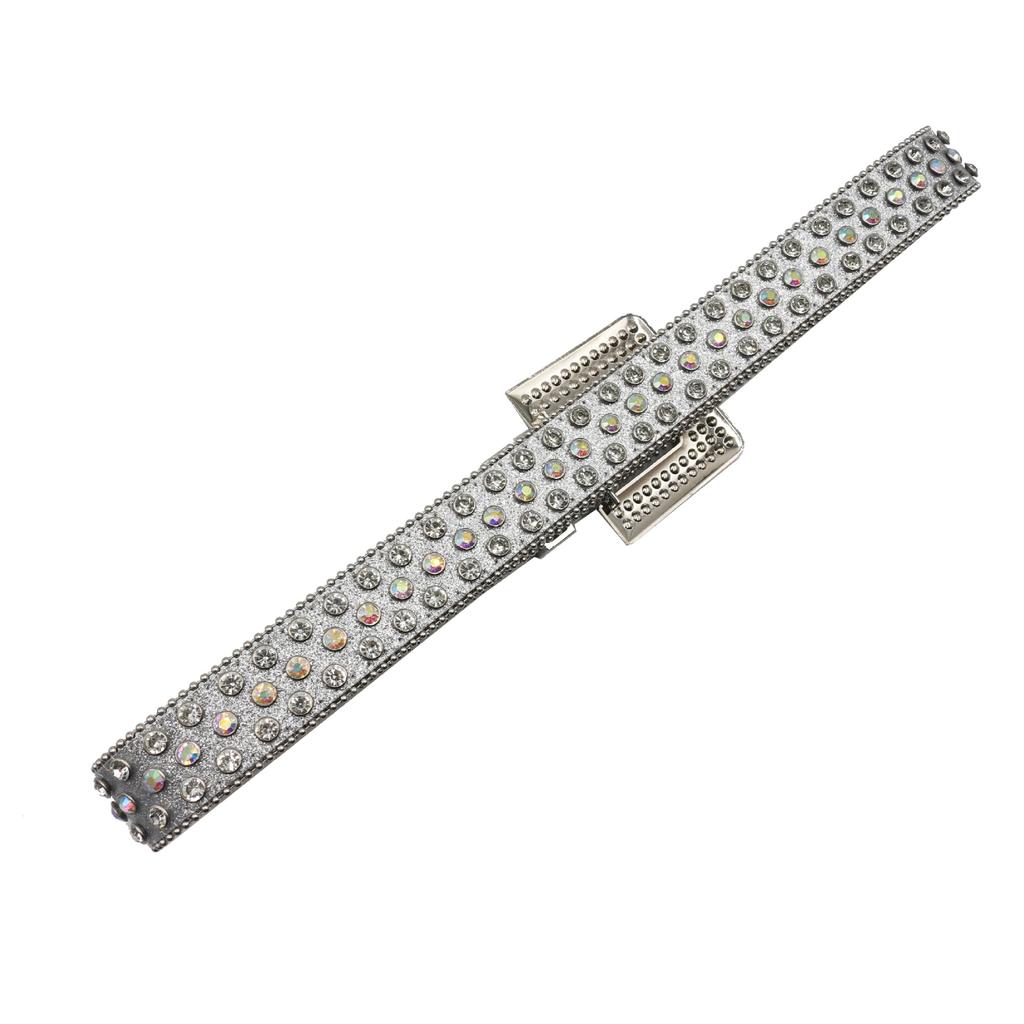 Design Square Buckle Belt for Women Diamond Inlay Ribbon Diamond Acrylic Punk Color Diamond