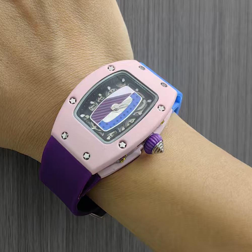 New Luxury Brand Watches for Women Silicone Sports Quartz Tonneau Designer Watch Girl's Diamond Wristwatch Reloj Mujer Elegante