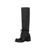 Thick heel strap slim big tube circumference black boots women's 2025 new fashion spice girl long tube knight boots