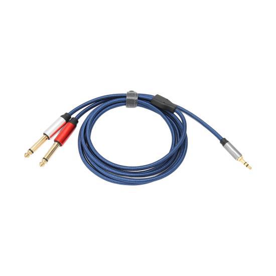 

Стерео-разветвитель от 3,5 мм до 2x6,35 мм Позолоченный моно-аудиокабель типа «папа» для судна на колесах