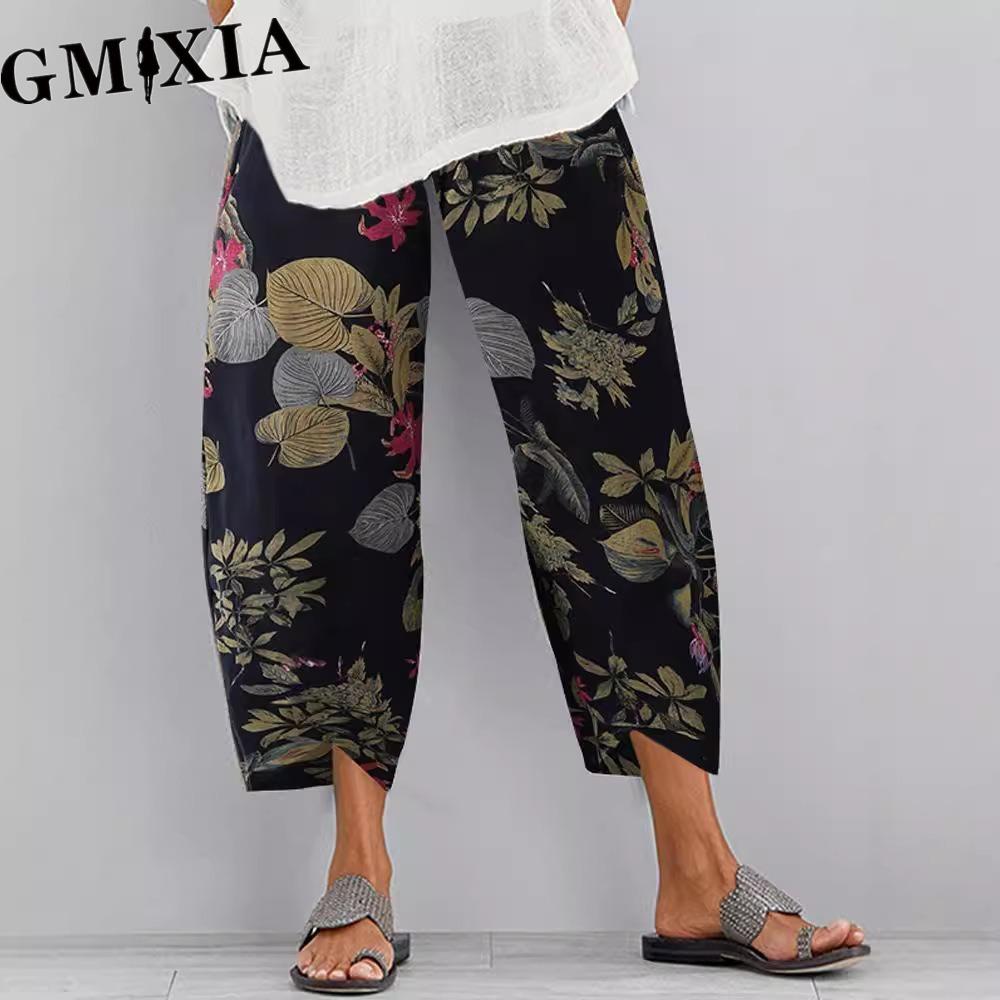 

GMXIA Женские Модные Повседневные Однотонные Брюки и Капри с Принтом XXXXXL синий