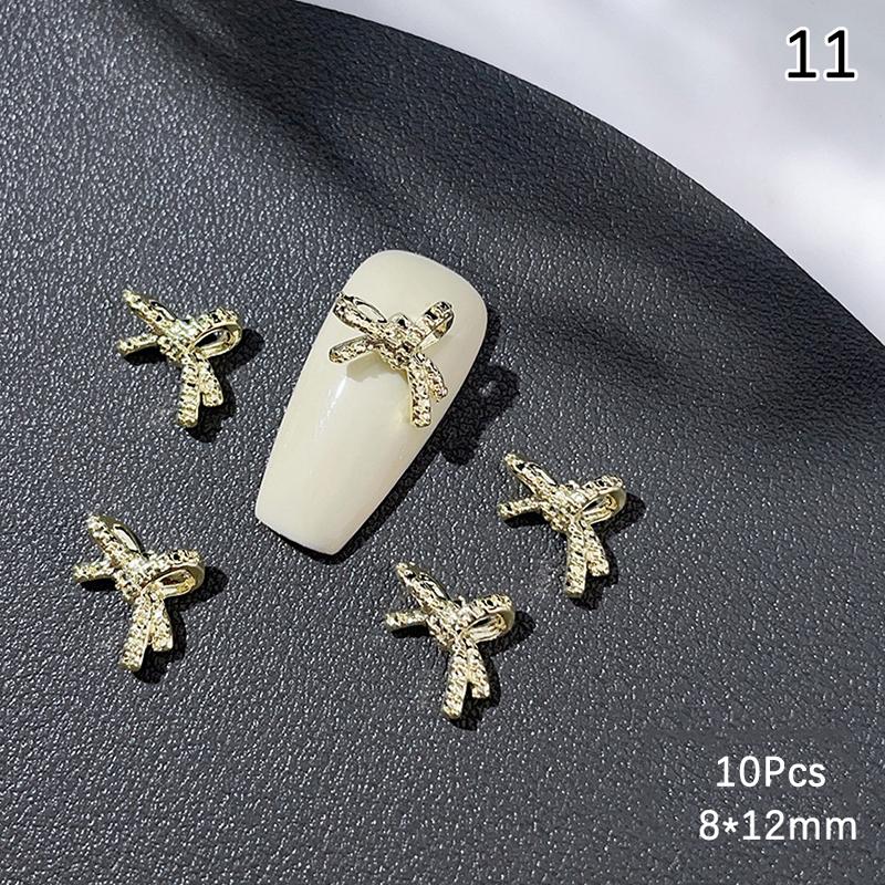 10Pcs Luxury Kawaii Bow Nail Art Charms 3D Alloy Bow Tie Jewelry Nail  Decoration Diy Accessories