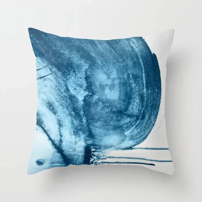 Fashion Abstract Blue Pillowcase Car Pillow Sofa Cushion Cover