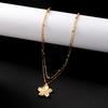 Fashion Romantic 5 Petal Flower Pendant Necklace for Women Delicate Gold Color Floral Chain Perfect Valentine Jewelry Gift