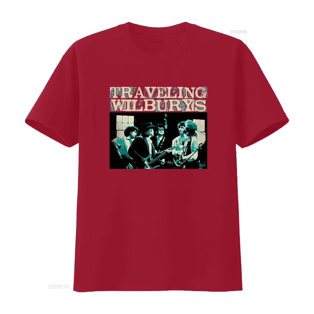 The Traveling Wilburys Performing Official Band Mens T Shirt Rock Music Fans Cool Design vintage Washed streetwear homme Soft