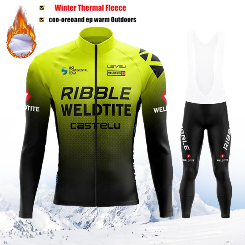 Maglia da Ciclismo Termica in Pile Invernale Uomo Mtb Clothing Man 2026 Giacca Uniforme Vestiti per Bicicletta Completo Tricot Bib Maillot Set
