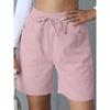 Summer New Style, Loose Fit, Linen, Casual Shorts, Solid Color, Plus Size, High Waist, Wide Leg Pants for Women