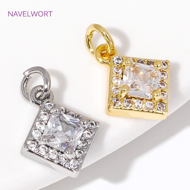 Multi Types 18K Gold Plated Brass Inlaid Zircon Charms Pendant For Jewelry Making Supplies DIY Necklace Making Accessories