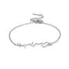 Bracciale con Ciondolo EKG Battito Cardiaco a Linea Semplice e Creativa per Donne Gioielli di Moda Versatili