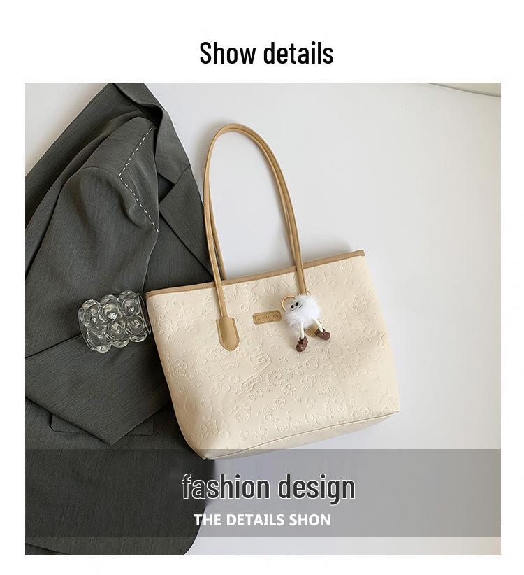 Autumn 2024 Fashionable Embossed Korean Style Shoulder Tote Bag