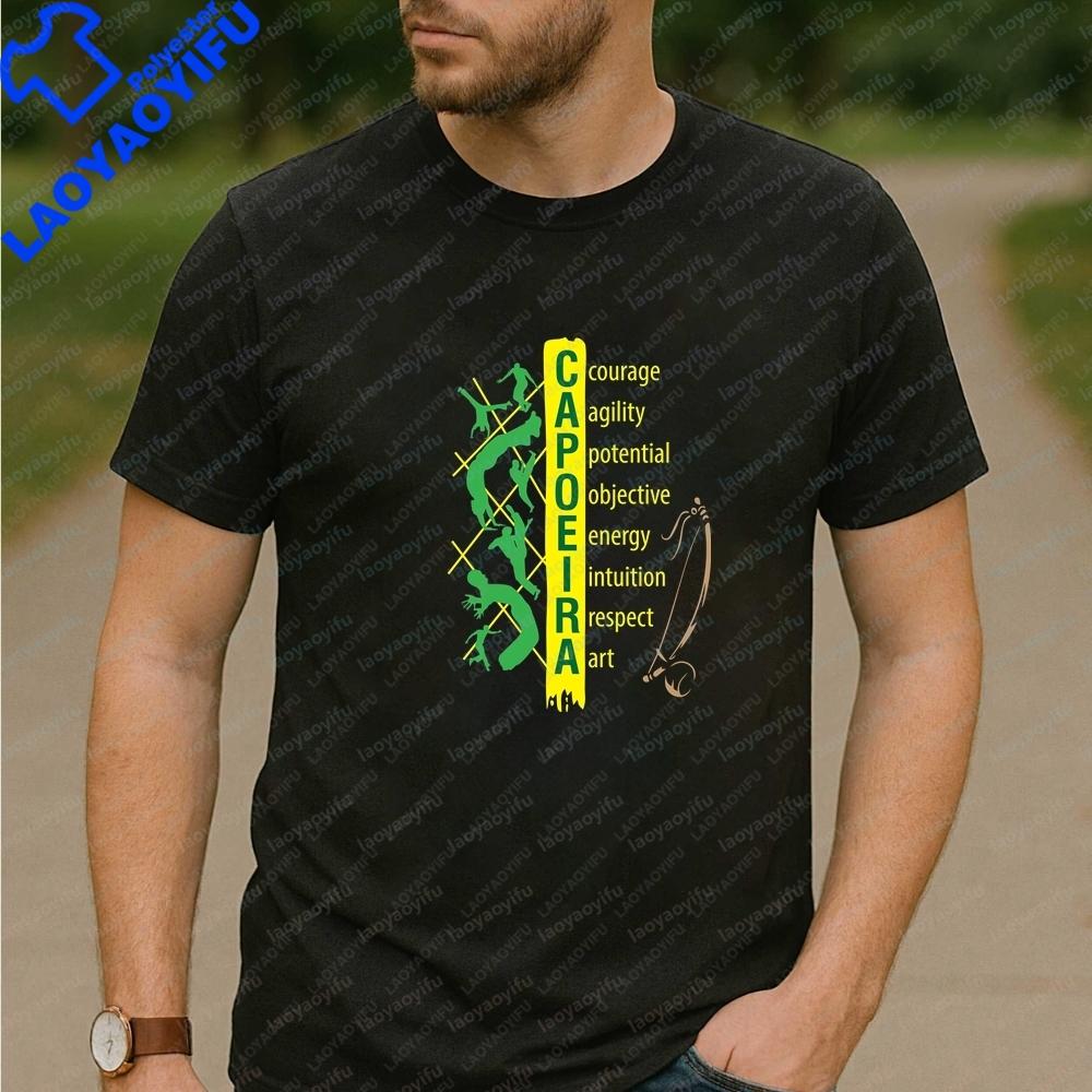 New Tops and T-shirts Capoeira - Brazilian Combat Dance Summer Short-Sleeved Men s and Women s Shirts Comfortable T-Shirts S