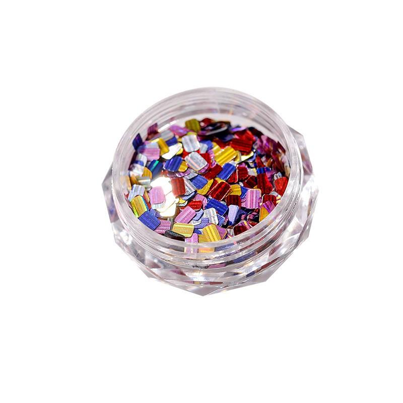 Colorful Square Nail Glitter Flakes Shiny Art Decorations All Genders