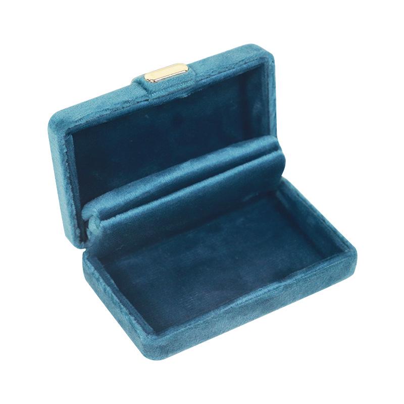 Velvet Gold Button Jewelry Box for Rings and Earrings