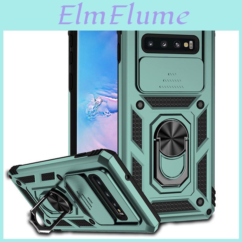 Galaxy S10 S10 Samsung Für Plus Hülle Stoßfest Rüstung Schiebende Kamera Schutz Handyhülle Für Samsung S10 S10plus Ringhalter Abdeckung