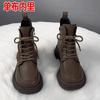 Winter Women's Boots Plush New Platform Warm Short Boots Flat Bottom Comfortable Outdoor Lace Up Ankle Boots Fashion Shoes 2024