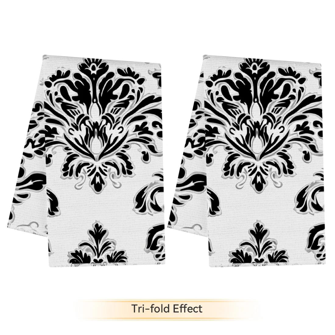 

2pcs/set Kitchen Towels Black white ethnic style bohemian styleHand Towels Christmas Decorations for Home Noel Dish Towels Gifts 40x60cm