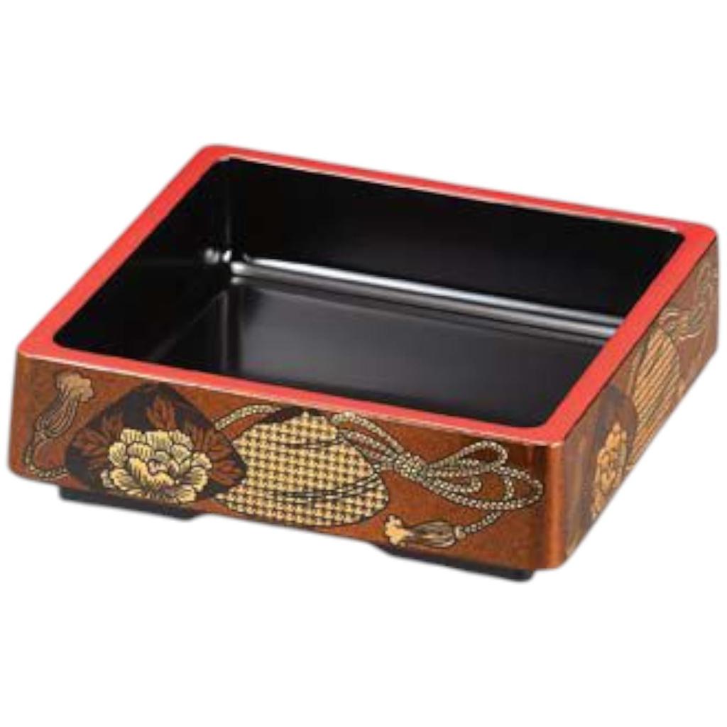 Premium Nigiri Sushi Square Bucket with Made in Japan J-kitchens Plate, Pear-Glazed Shell,