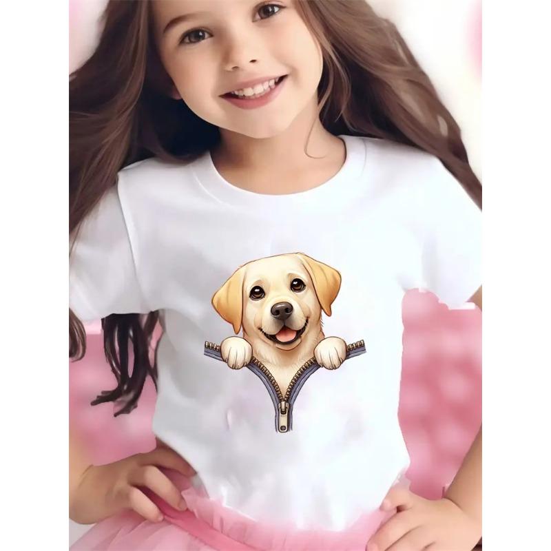 

Хлопок 100% Одежда для девочек Летняя одежда для девочек Детская футболка с круглым вырезом Футболка с коротким рукавом Детский топ с изображением животных Детская одежда с героями мультфильмов Футболка 150