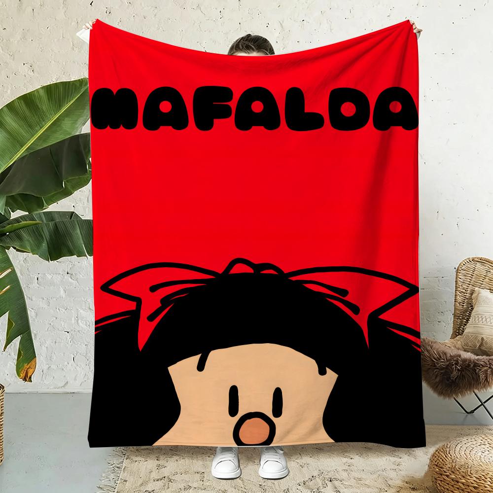 Mafalda Funny Throw Lightweight 240g Flannel Blanket Soft Skin-friendly for Summer Cooling 75cmx90cm
