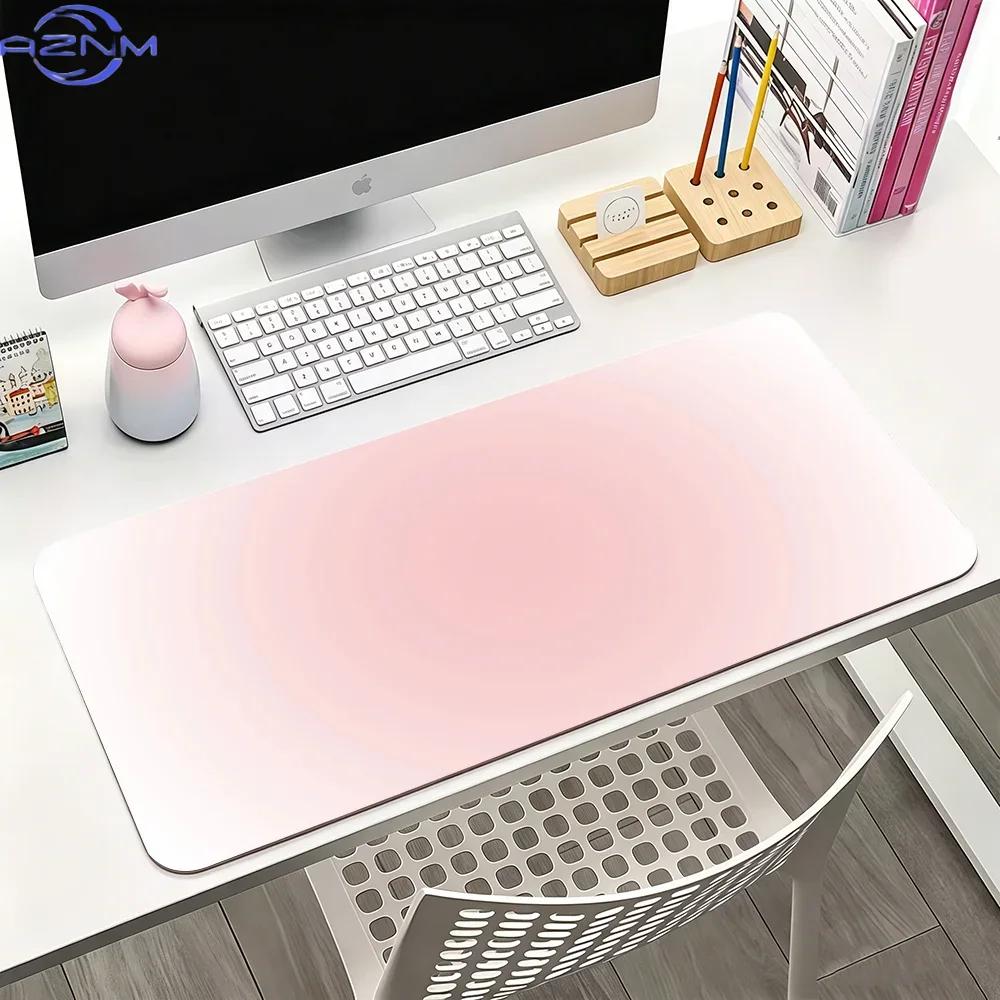Pastel Pink Gradient Oversized Desk Mat Antislip Waterproof Gaming Mouse Pad For Home Office