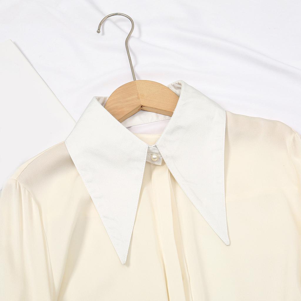 Pointed Solid Color Insert Collar Blouse Spread Lapel Ancient Art Collar Sweet Shawl Insert Decorative Shawl