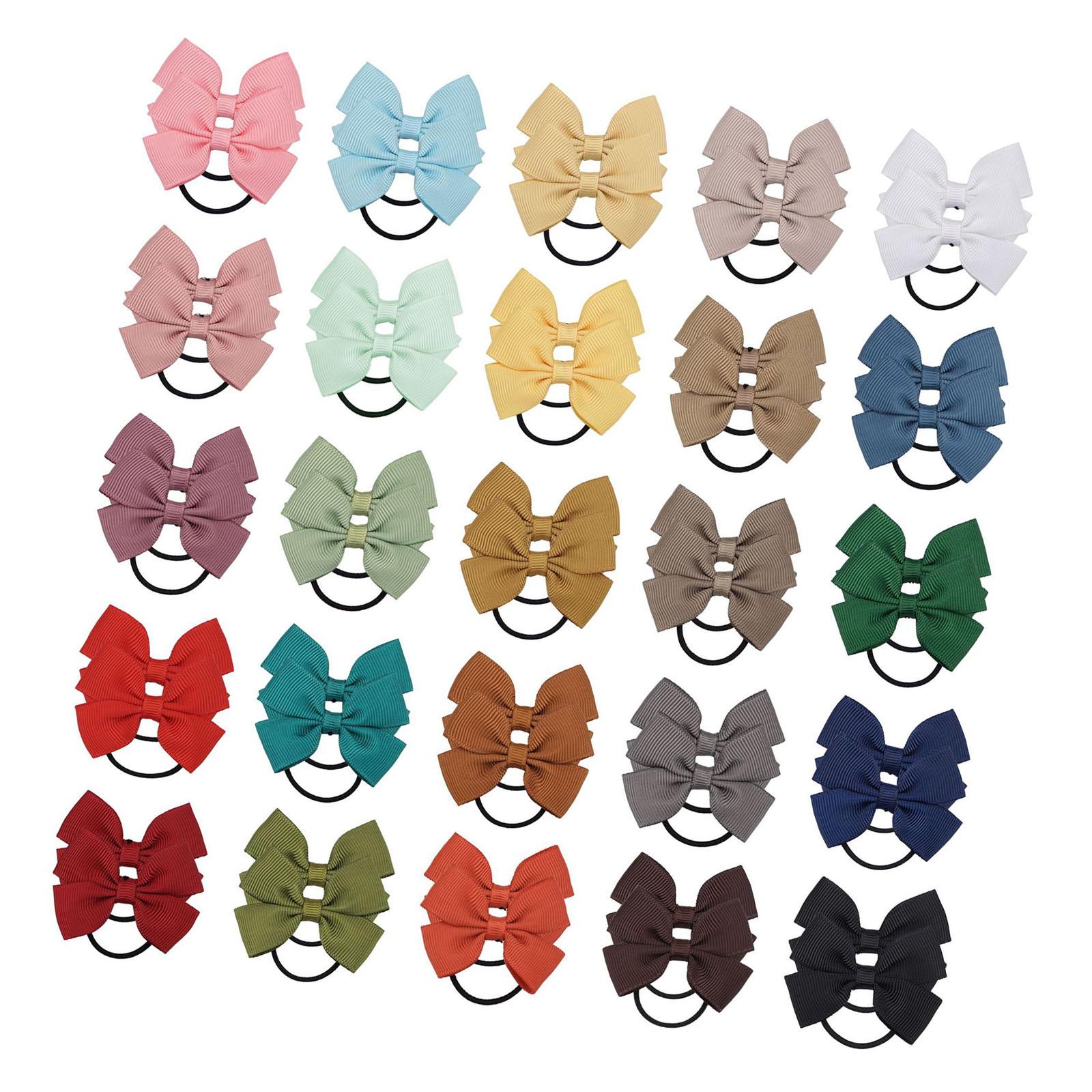 

40 шт. Банты для волос из репсовой ленты, эластичные резинки-скранчи, резинки для волос для маленьких девочек, младенцев, практичные резинки для волос, аксессуары для волос