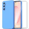 Protective Case - BOOLING - for Samsung Galaxy S25 FE - Blue Liquid Silicone - 2 Tempered Glasses