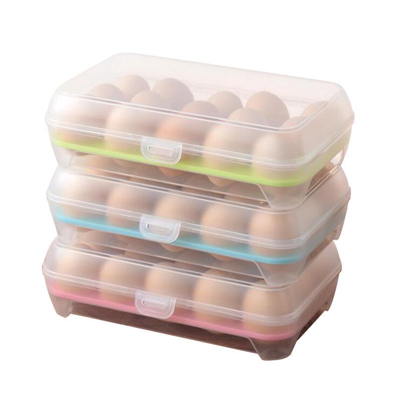 15-Grid Portable Egg Storage Box for Refrigerator and Picnics