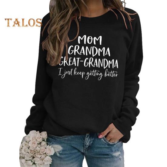 Jeseň Zima Dámska Mikina Potlač Písmen Okrúhly Výstrih Dlhý Rukáv Voľný Pulóver Elastické Manžety Denné Nosenie Neformálny Top