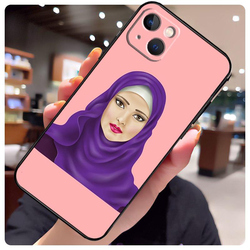 Muslim Islamic Arabic Hijab Girl Case For iPhone 17 Pro Max 15 14 13 11 12 16 Pro Max mini 15 16 Plus 16e 17 Air Phone Cover