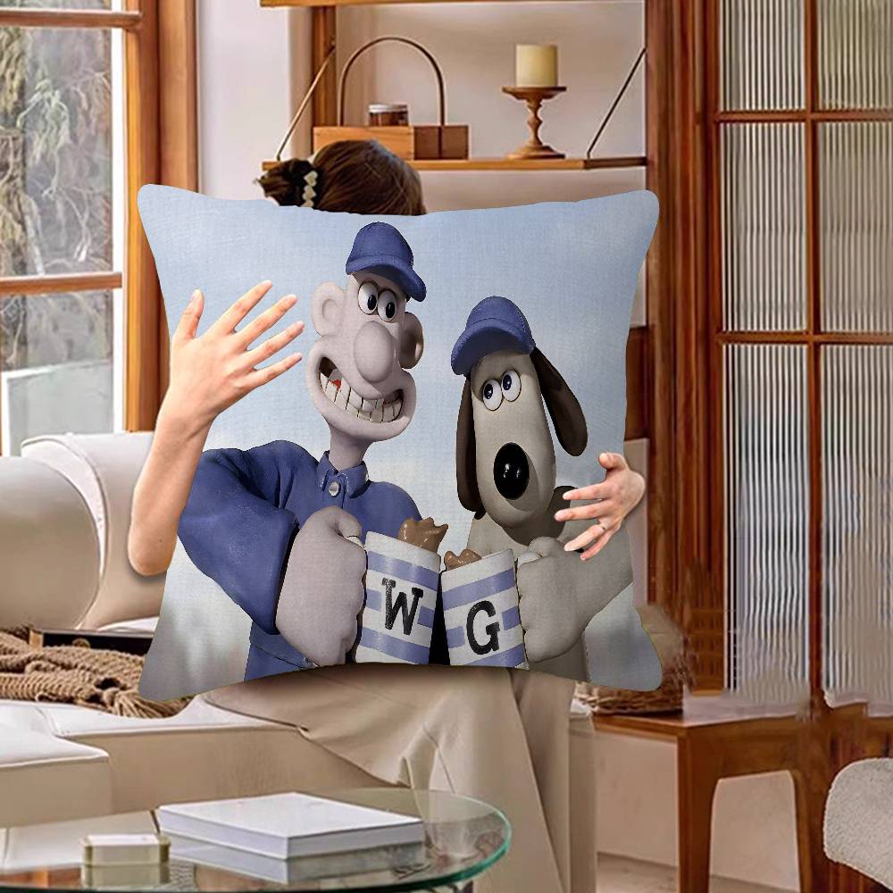 Kawaii WWallace und Gromit Anime Kissenbezug Zoll Bauernhaus Dekor Heim Überwurfskissenbezüge Für Sofadekorationen