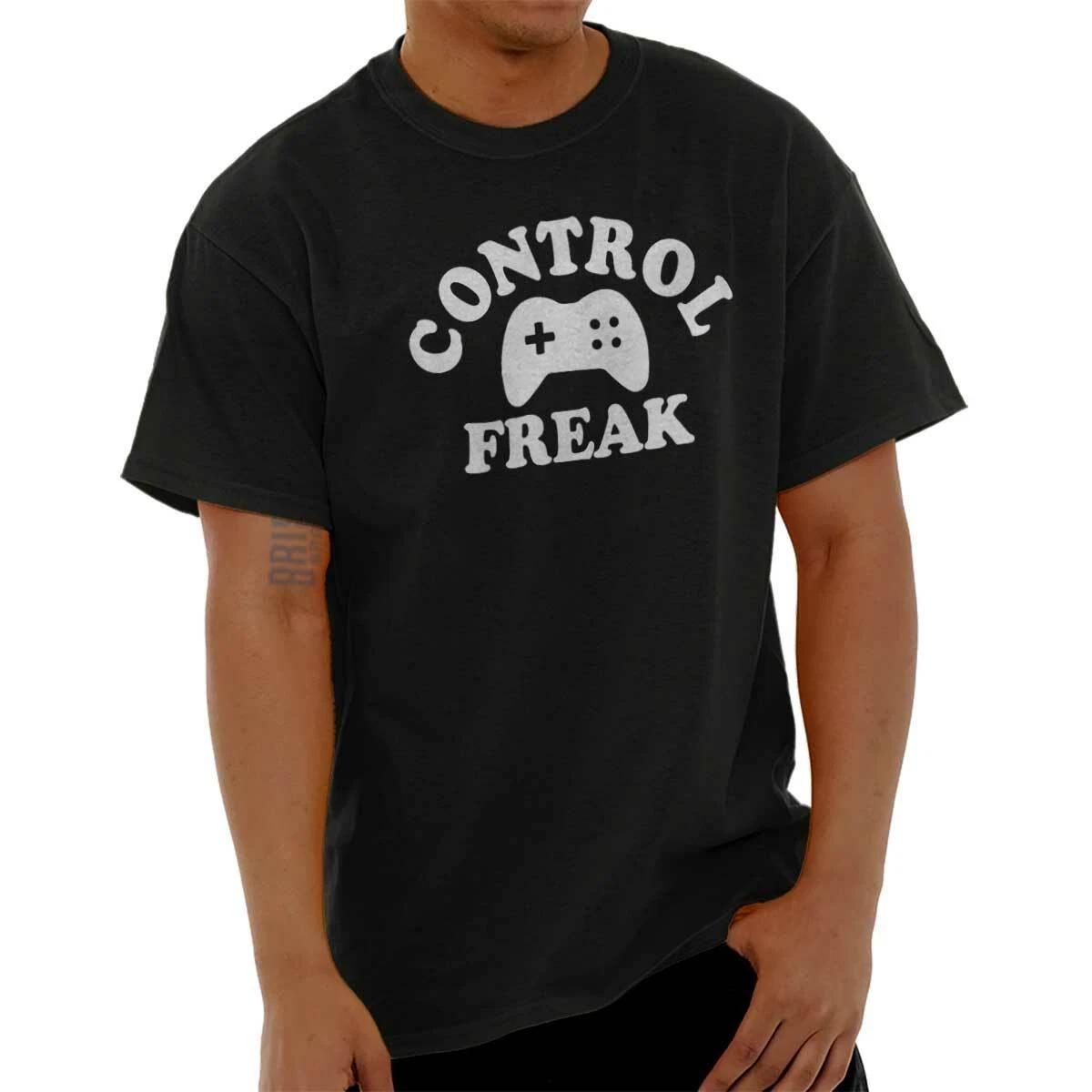 Funny Video Game Pun Control Freak Humor Womens or Mens Crewneck T Shirt Tee L