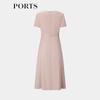 PORTS Spring 2026 Grey Rose V-Neck Dress