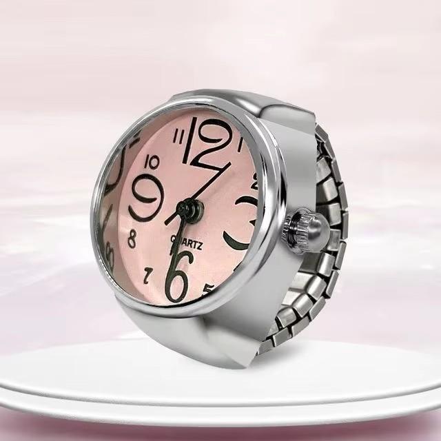New Ring Watch Creative Circular Dial Alloy Shell Finger Couple Men And Women
