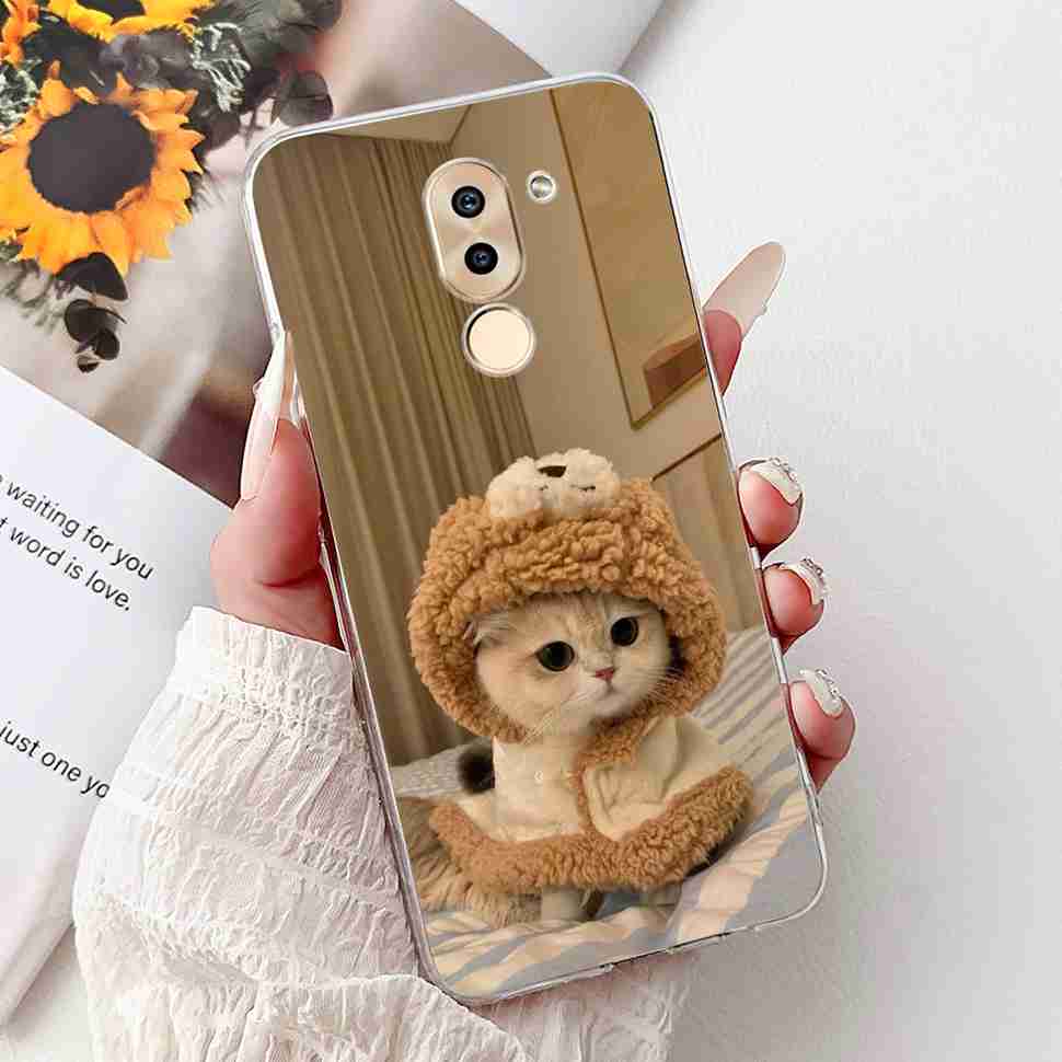 For Huawei Honor 6X BLN-AL10 Case Cute Cartoon Painting Soft Silicone TPU Cover For Honor 6X 6x BLN-L21 5.5" Popular Cats Shell