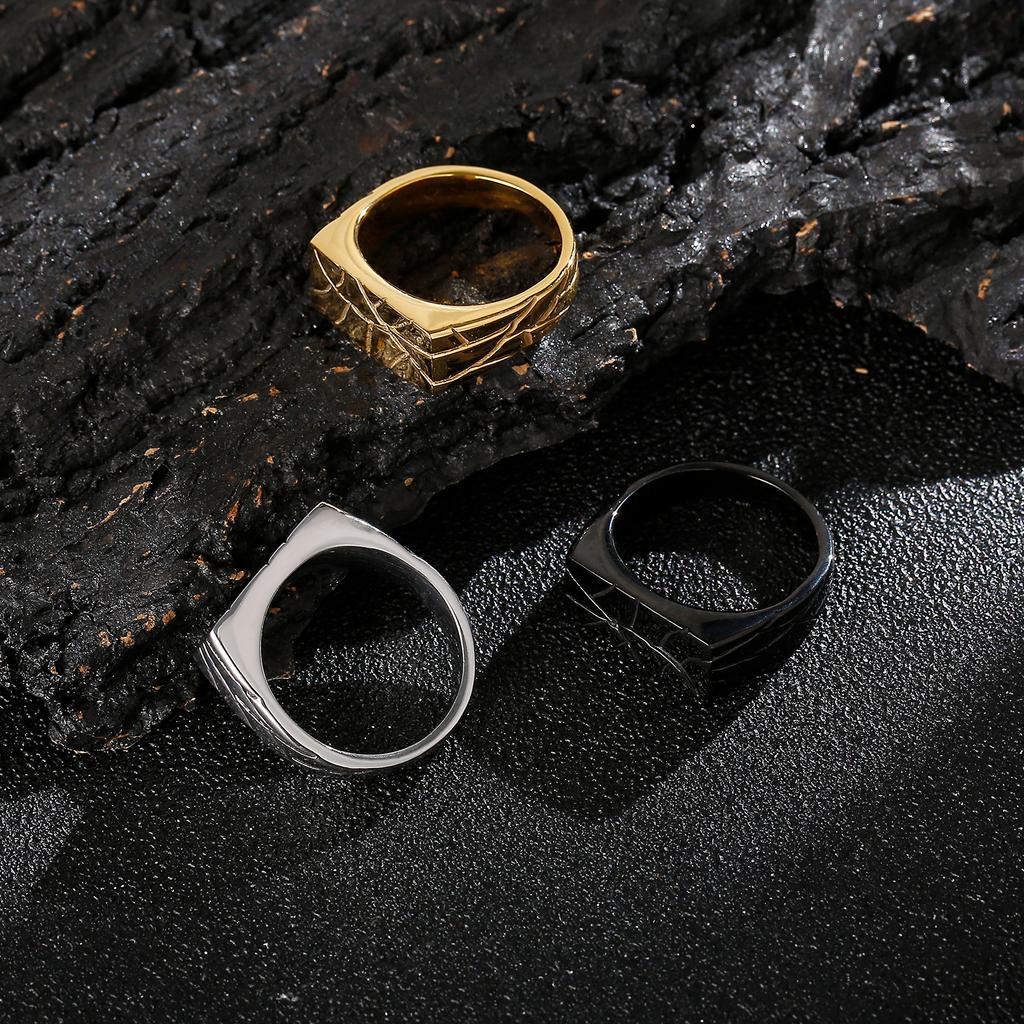 10mm Trend Carving Texture Men's Stainless Steel Ring Holiday Gift Size6-11 Cool Boy Ainllos Chunky Trend Jewelry