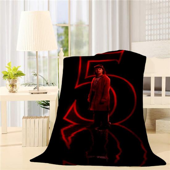 Stranger 5 Throw Blanket Soft Cozy Flannel Wrap Blanket Machine Washable Sofa Throw Blanket for Adults Kids Fans Bed Couch