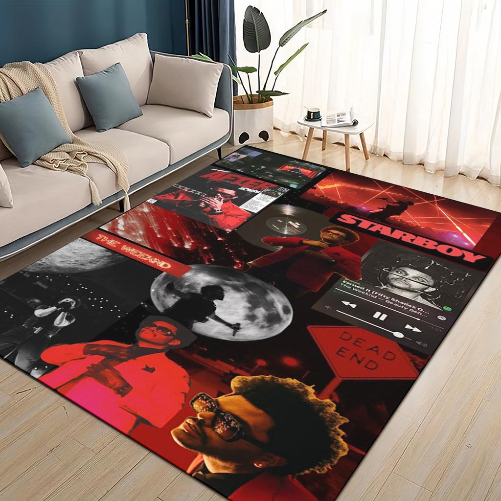 3D The Weeknd X.O R&B Singer Carpet Rug for Living Room Bedroom Home Sofa Decoration,kids Play Non-slip Floor Mat Christmas Gift