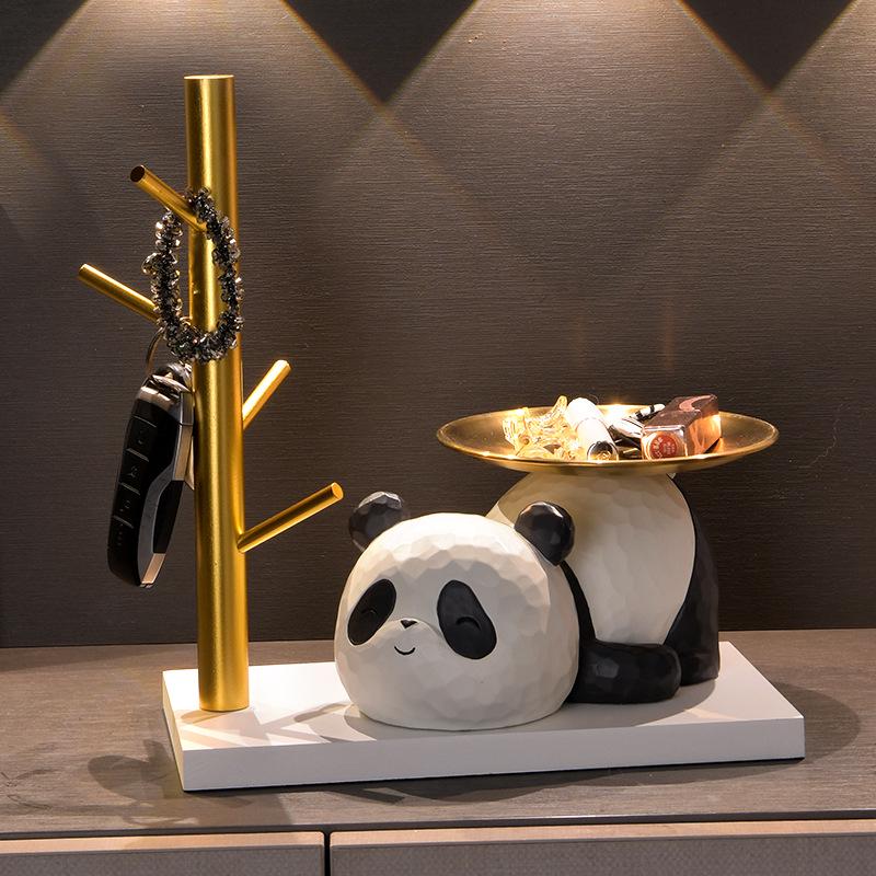Panda Resin Ornaments - Luxury Key Holder for Porch, Living Room, or Desktop; Perfect Housewarming Gift